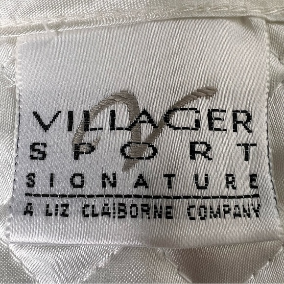 90's LIZ CLAIBORNE Villager Sport Pearl White Quilted Velvet Vest Size 1 (XL) - Picture 11 of 15